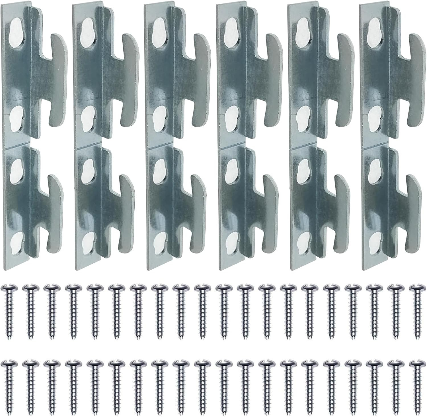 XJKJ 12 PCS Curtain Rod Brackets Heavy Duty, 12 Sets Wall Mount Curtain Rod