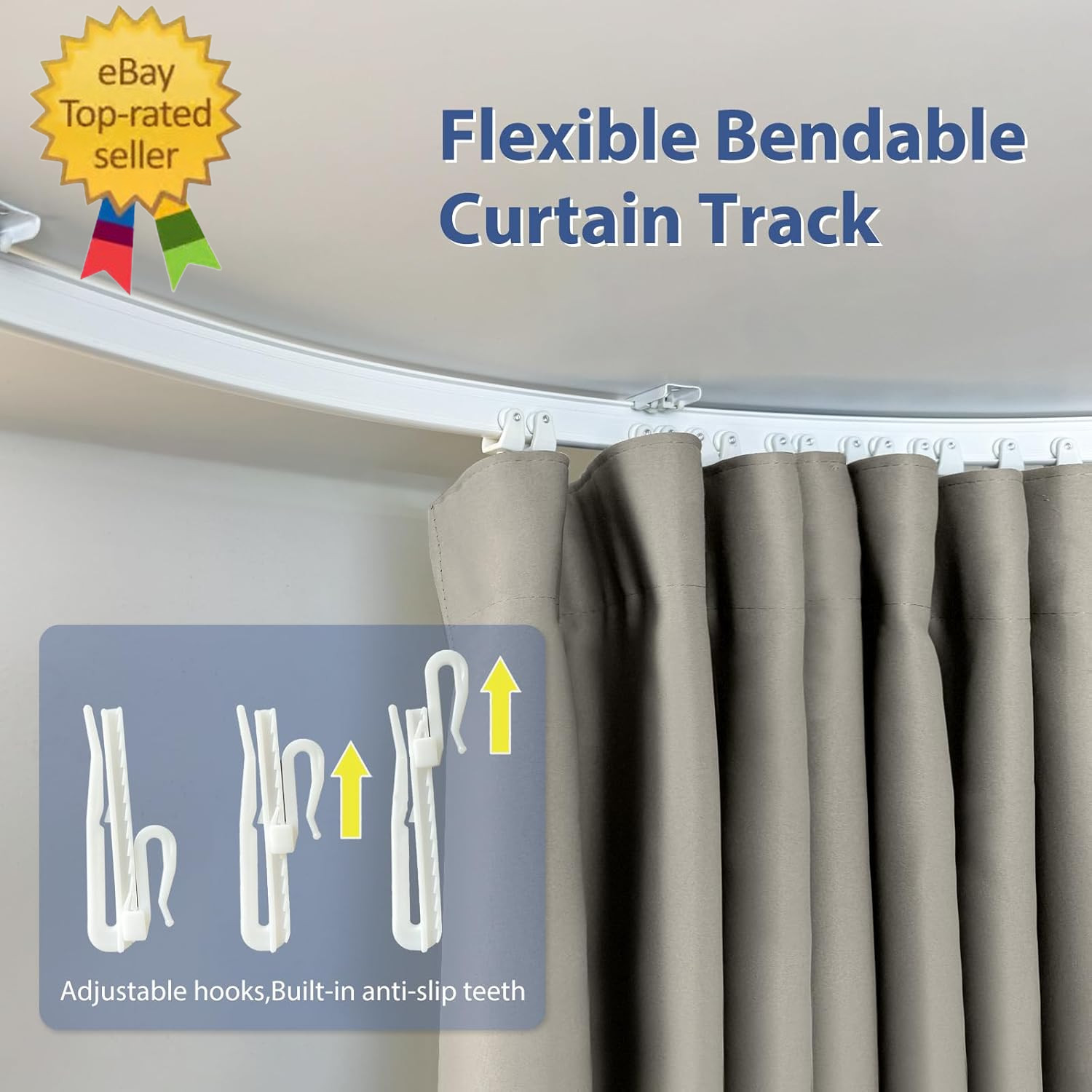 Room Divider Ceiling Mounted Curtains Track Sets Extra Wide Blackout Curtain Fle