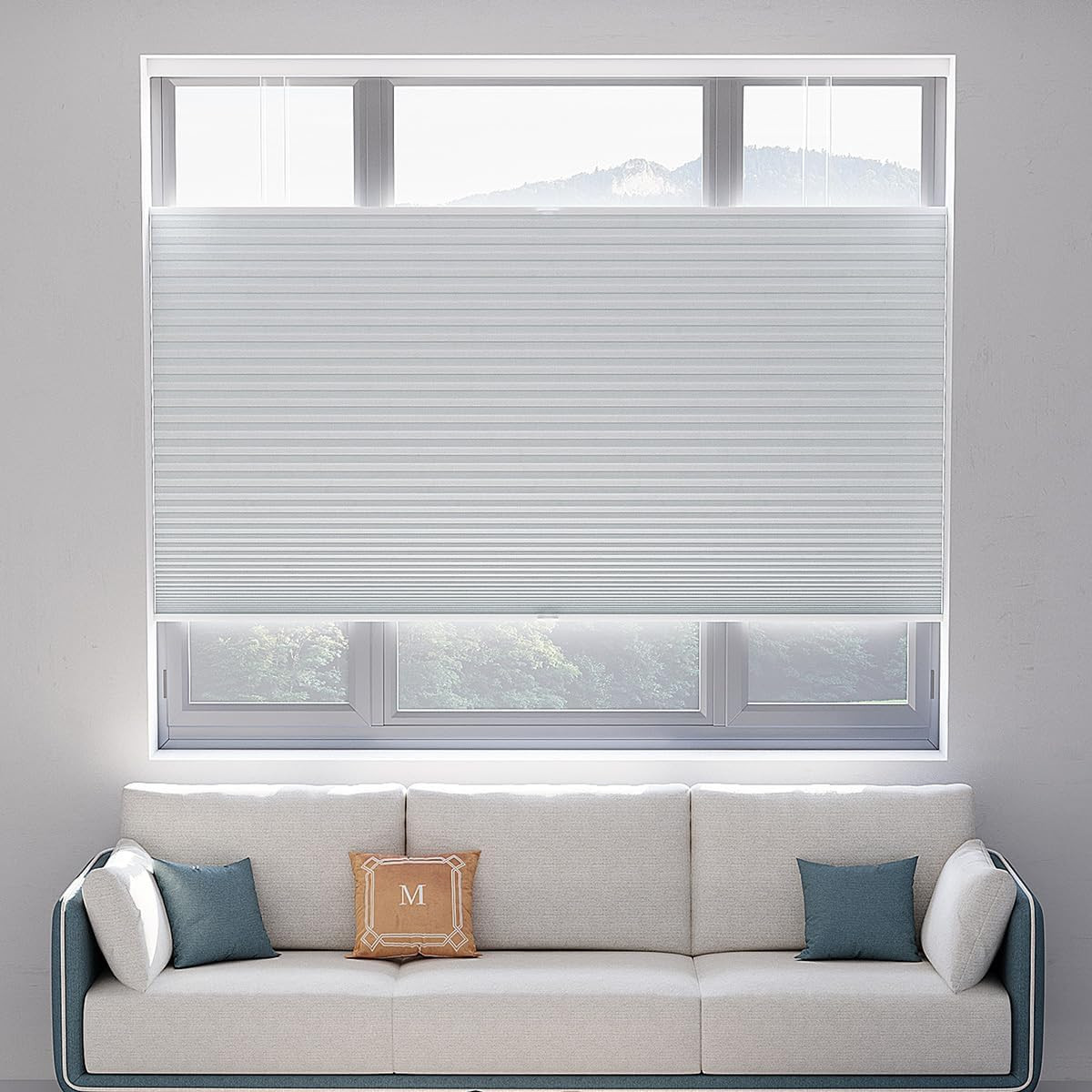 Cordless Blackout Cellular Shades, TDBU Honeycomb Blinds, 32″ W X 72″ H