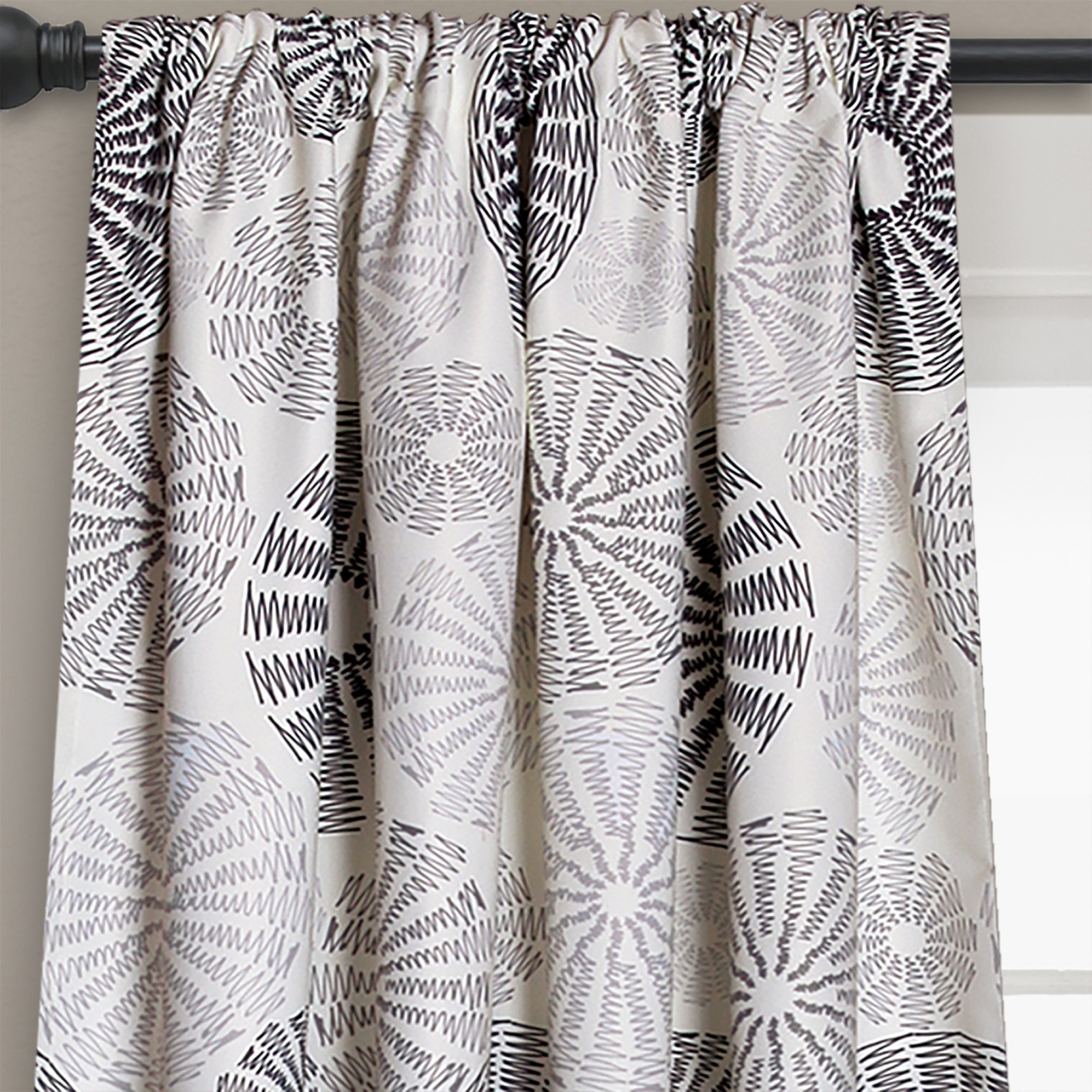 Multi Circles Light Filtering Window Curtain Panel Pair 84″ X 52″ Char