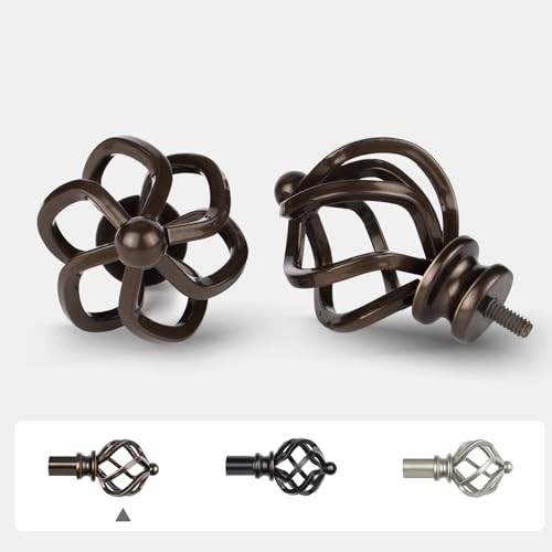 Double Curtain Rods 66 to 120 Inches (5.5-10 Feet) 66-120″ Antique Bronze