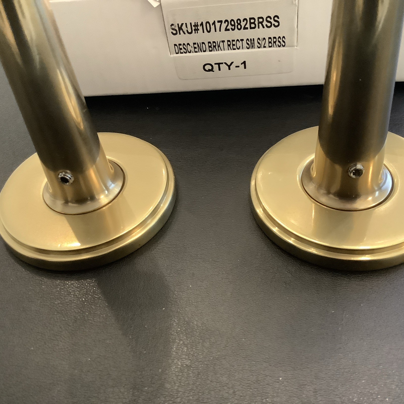 Restoration Hardware Easton End Brackets Round Brass Small- Pair