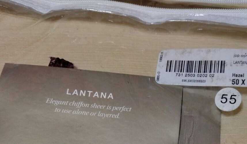 Royal Velvet 50″X108″ Hazel, Lantana Rod-Pocket Panel, Sheer, NEW