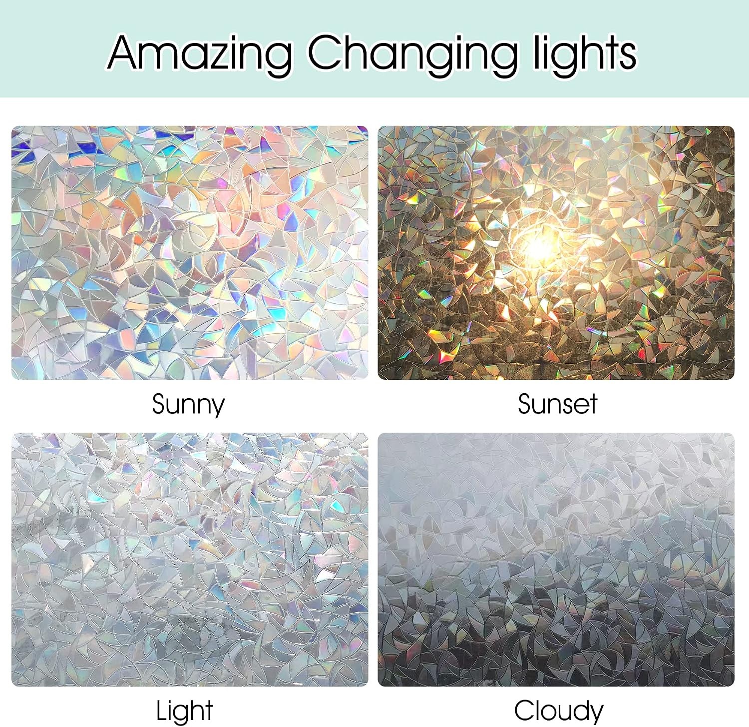 Static Cling Non-Adhesive Window Vinyl Stickers for Home 17.3 Inch X 6.5 Feet