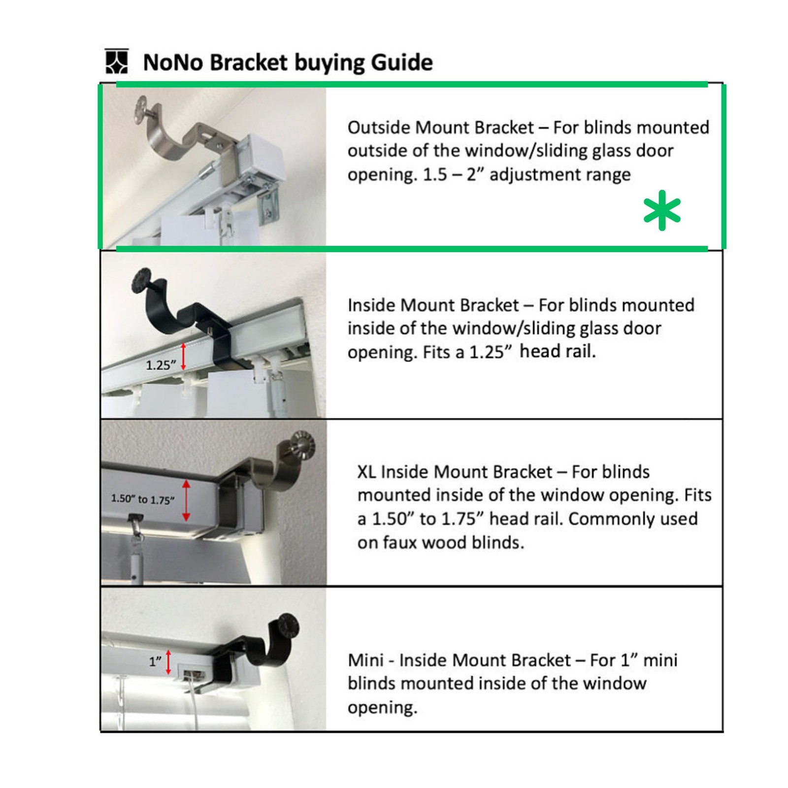 NONO Bracket – Curtain Rod Bracket Attachment (Brass Set of 3)