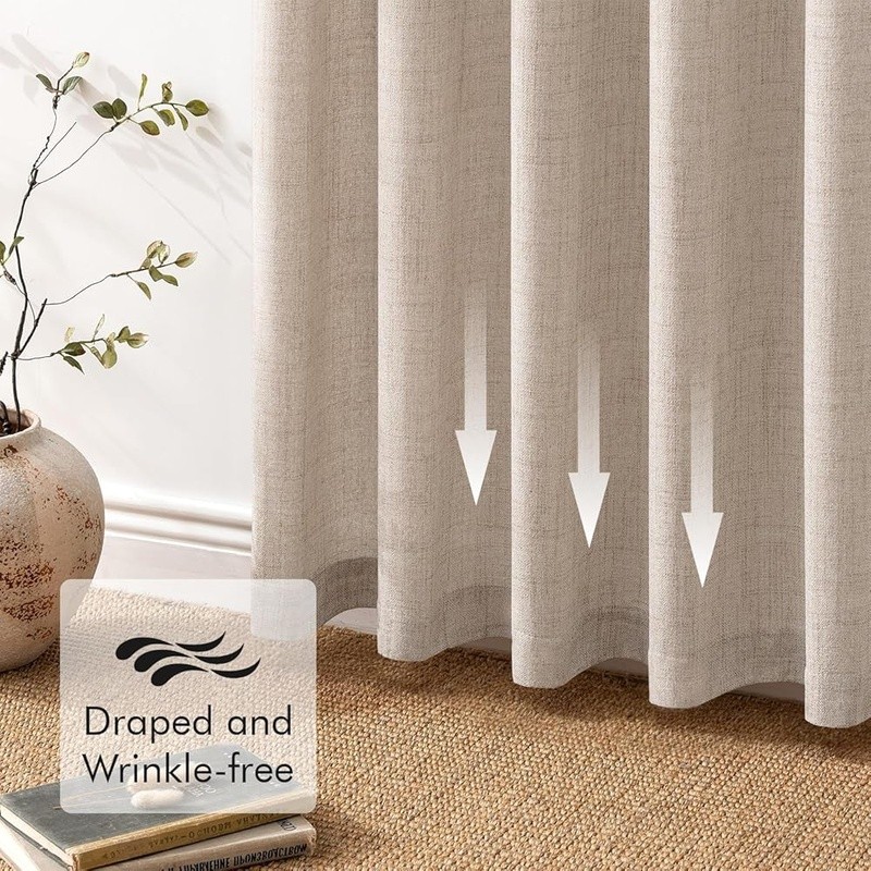 Thick Semi Sheer Curtains Light Filtering Room Divider Privacy Panels 2 Pack New