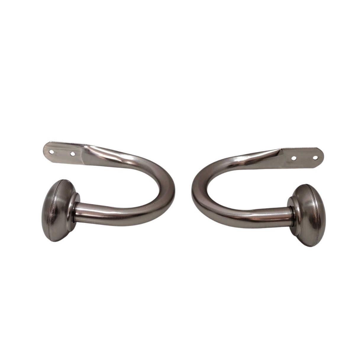 Lumi Home Furnishings Brushed Nickel Curtain Holdbacks Multi-Room Mount + Screws