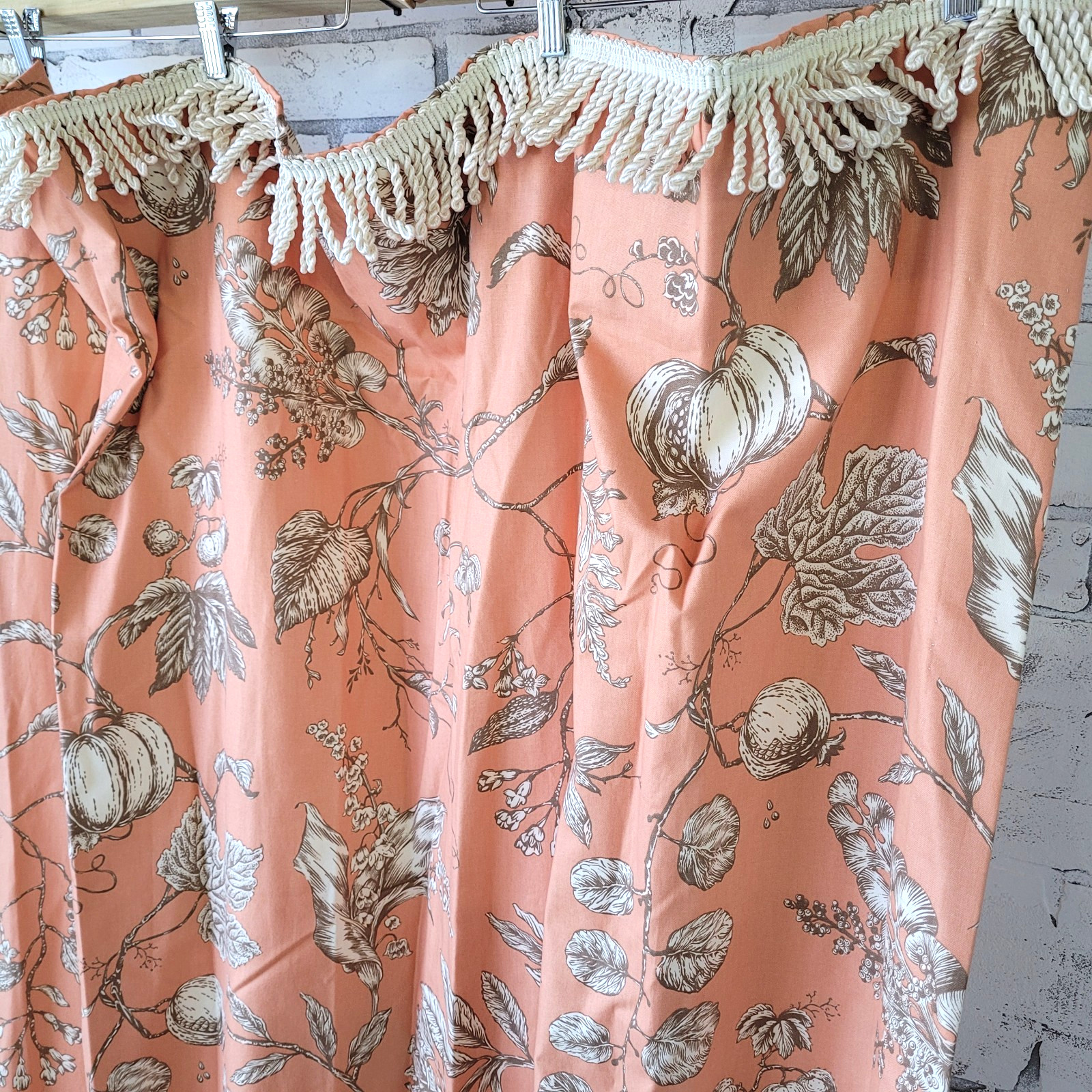 Custom Curtain 2 Panels Lined 107″ Long Drapery P Kaufmann Floradora 100% Cotton