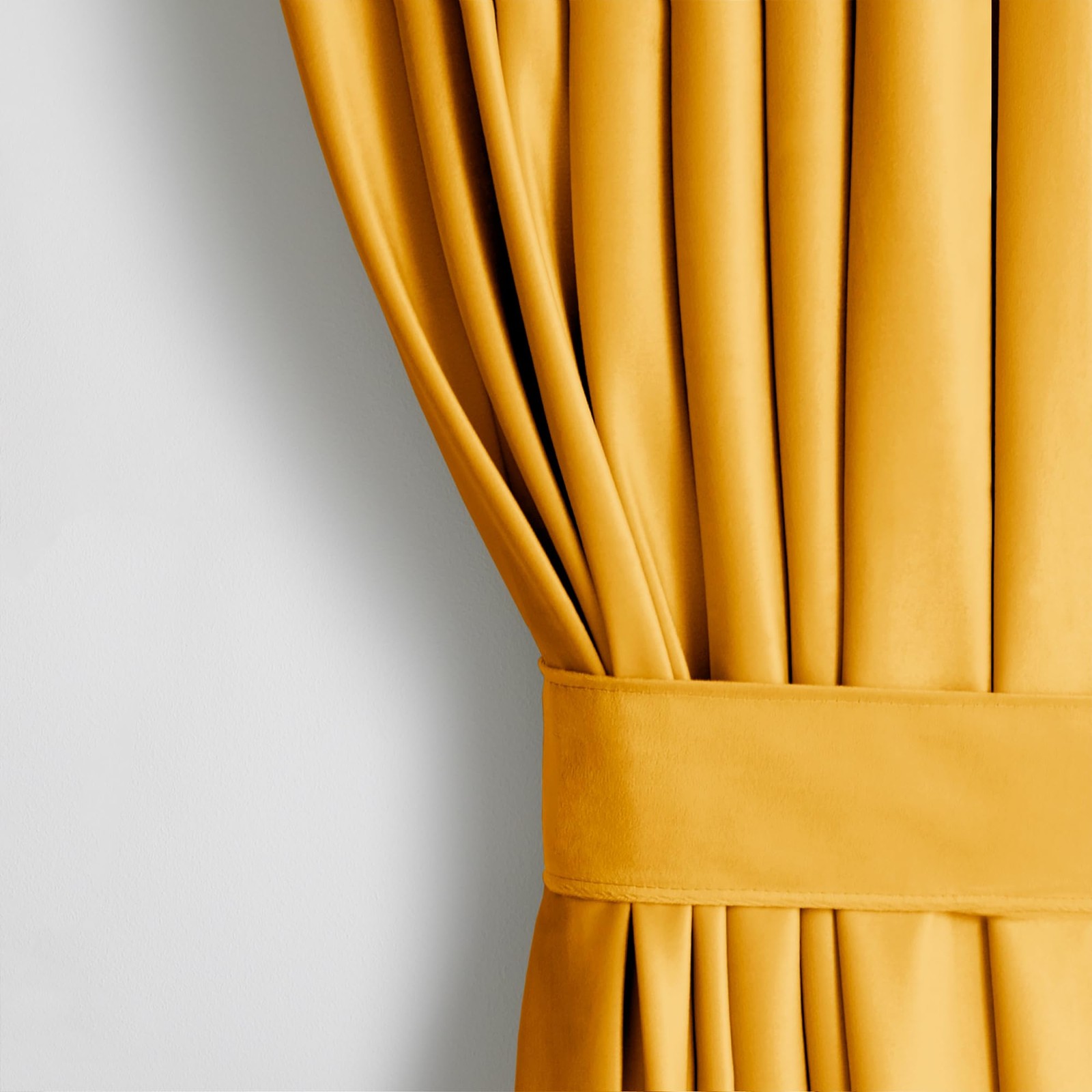 Restilo Set Curtain H 270 x W 140 cm with Tie Backs 54 x 10 cm Velvet Effect S…
