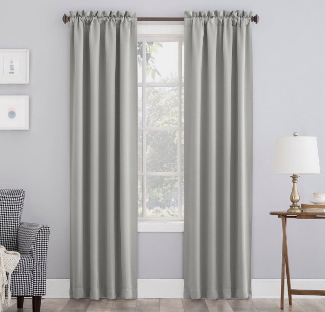 Sun Zero Kenneth 40” x 63” blackout curtain panel silver gray