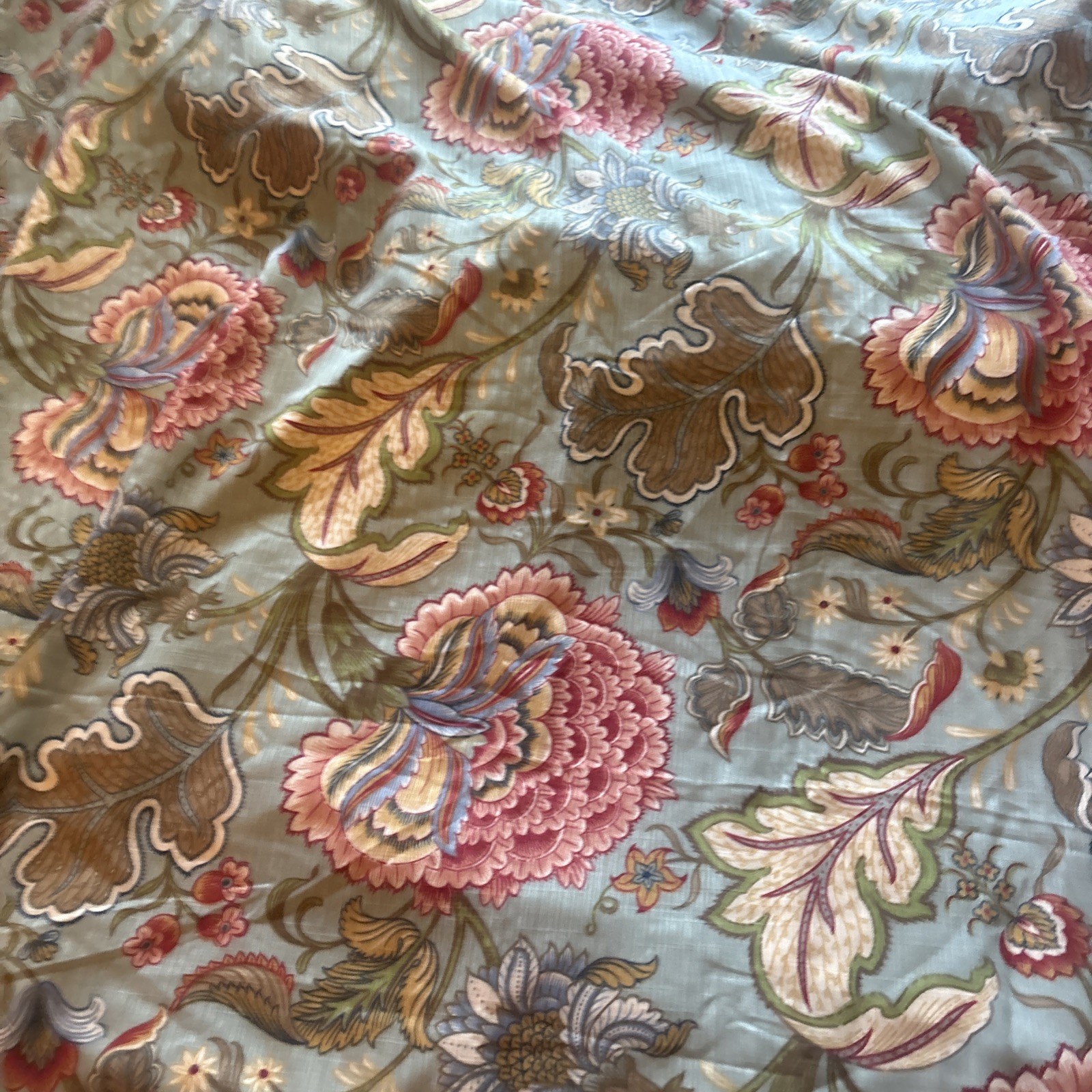 1 Pier One Floral Tab Top Cotton Curtain Multicolor Lined 52×84 Euc (o8