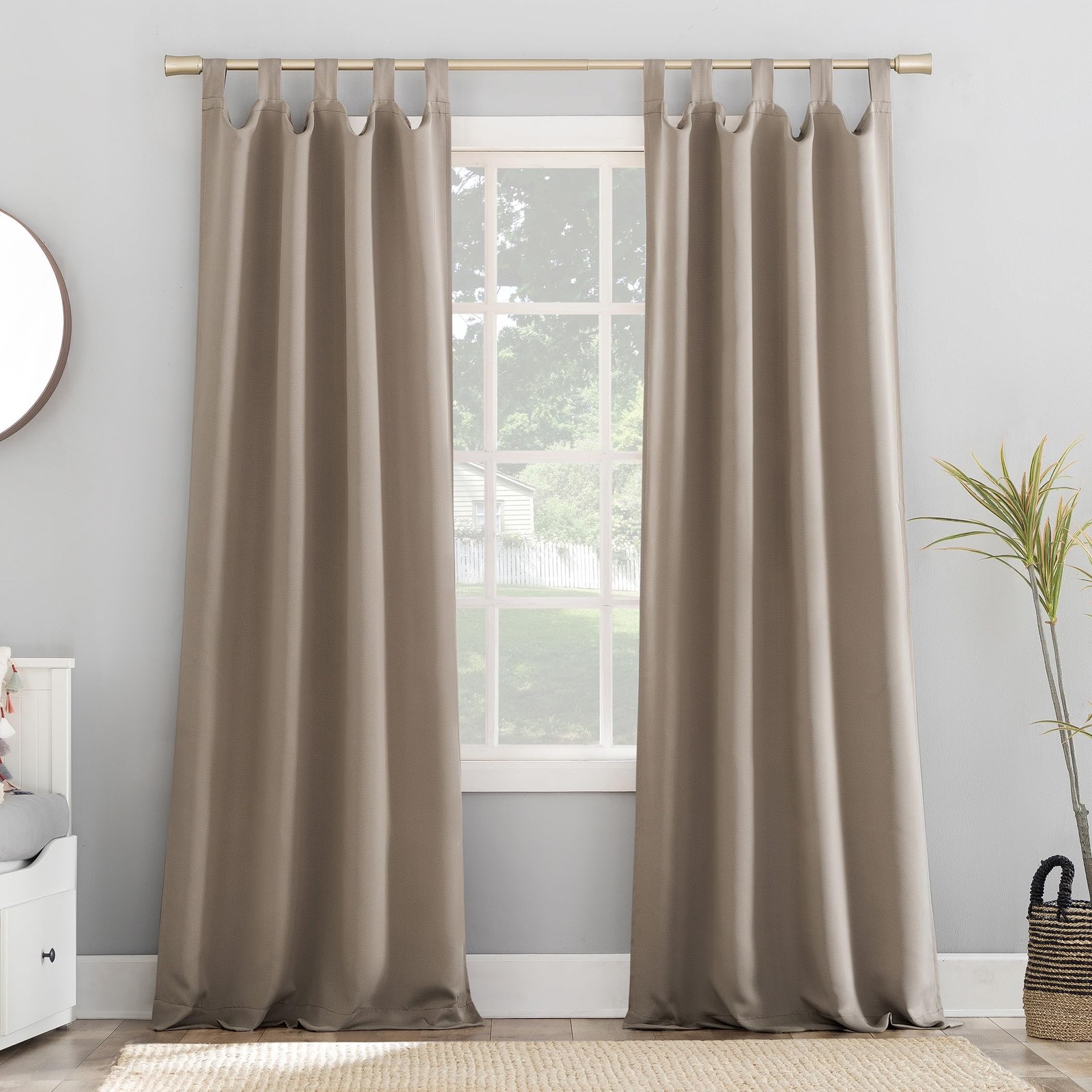 Easton Energy Saving Blackout Tab Top Curtain Panel, 40″ x 84″, Stone