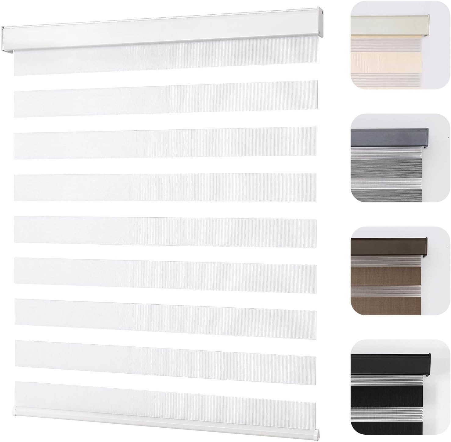 20″W x 48″H Cordless Zebra Blinds – Eco-Friendly & Fade Resistant