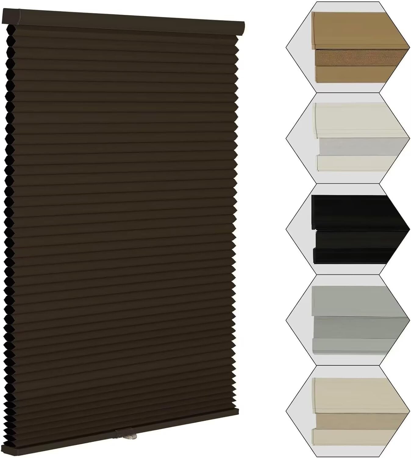 Cordless Blackout Window Blinds & Shades Pull Down Room Darkening Window Shad…