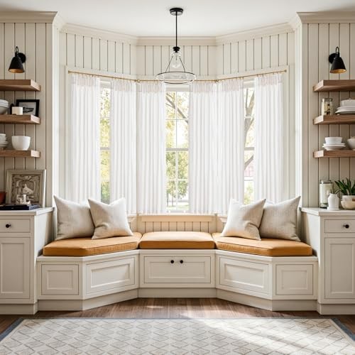 Pinch Pleated Linen Blend Curtains 38″W x 63″L (Pack of 2) Pinch Pleated White