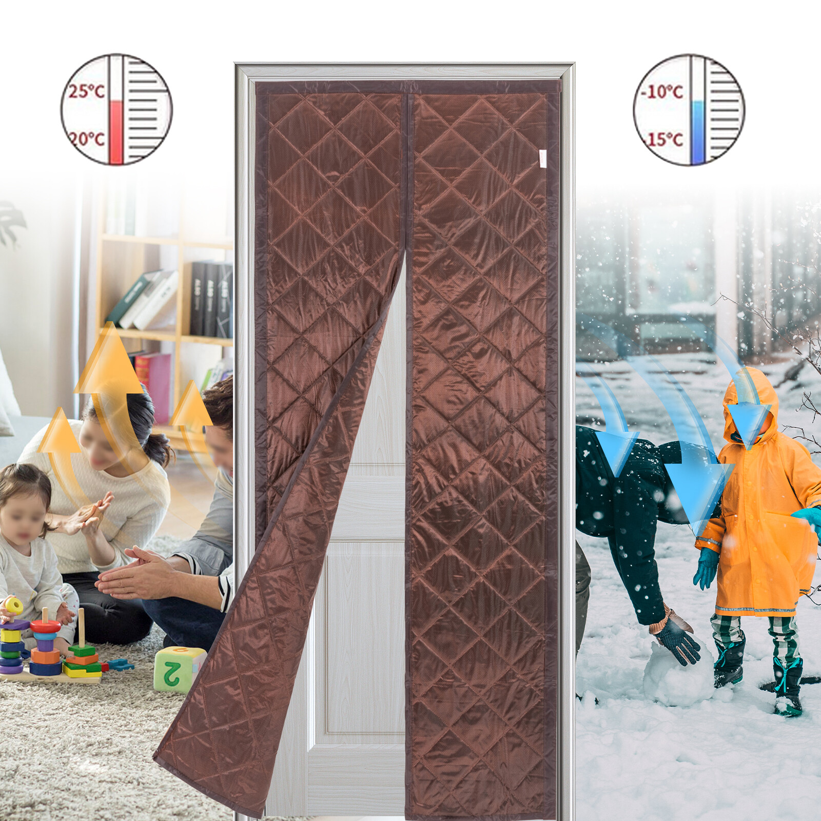 Magnetic Thermal Insulated Door Curtain Door Curtain Waterproof Door Covers