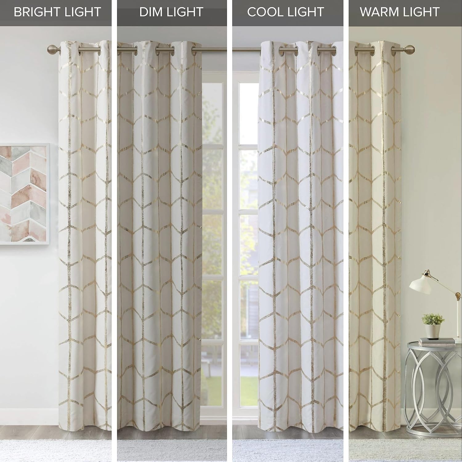 Trendy Geometric Design Window Panel, 100% Blackout, 50″x84″