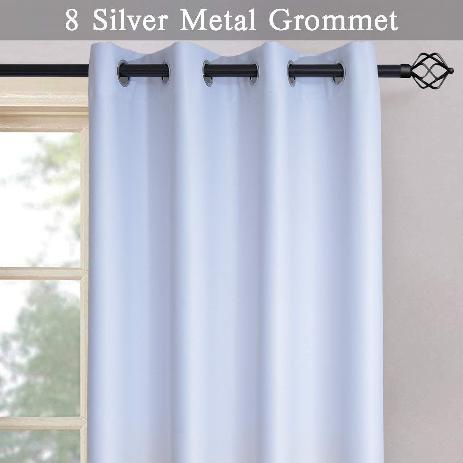Ombre Gradient Black White to Gray Curtains for Bedroom,52Wx84L | Room Darkening