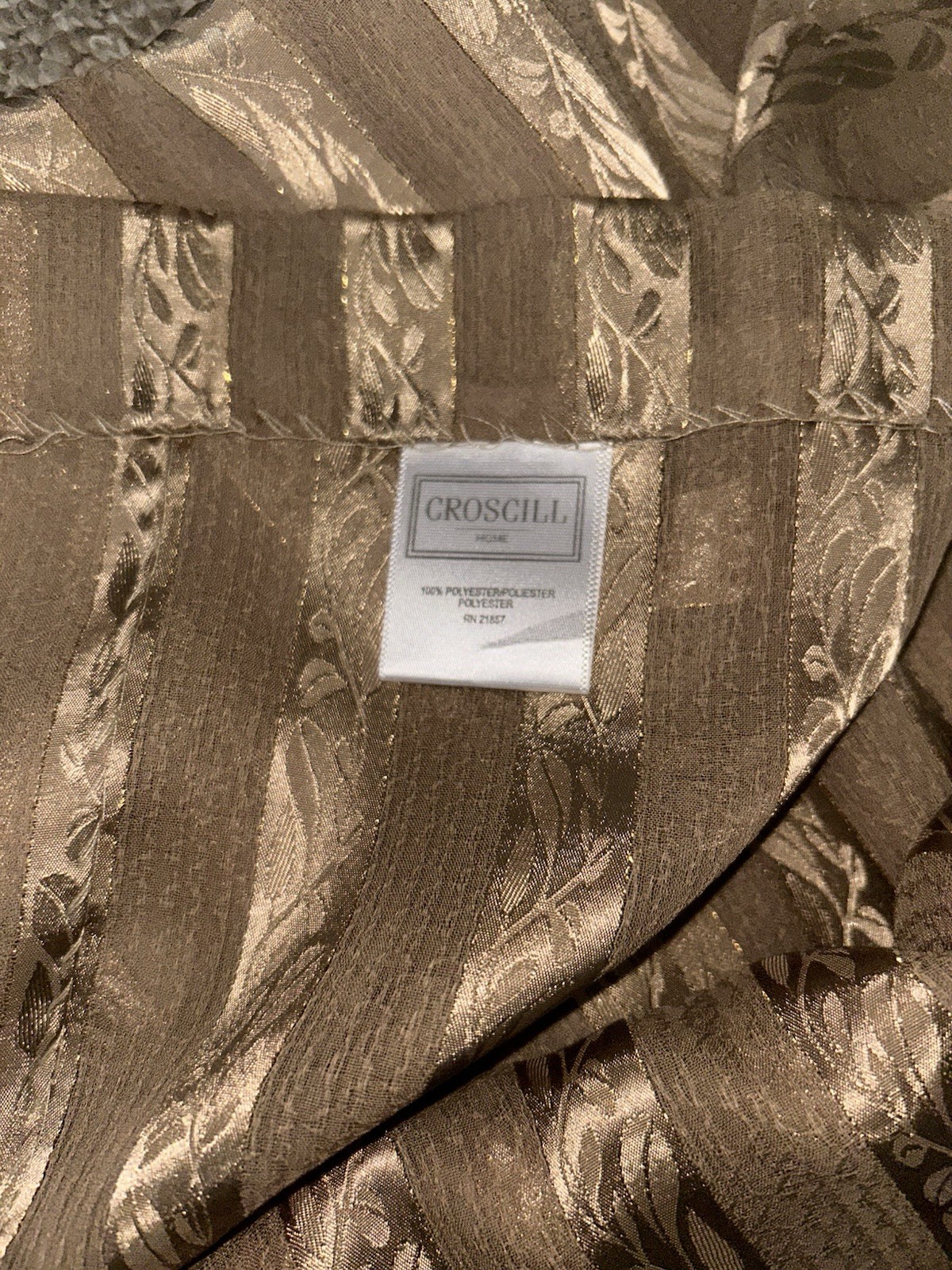 Croscill Gold Pole Top Panels Pair 40x 180 Metallic Thread Semi Sheer Elegant