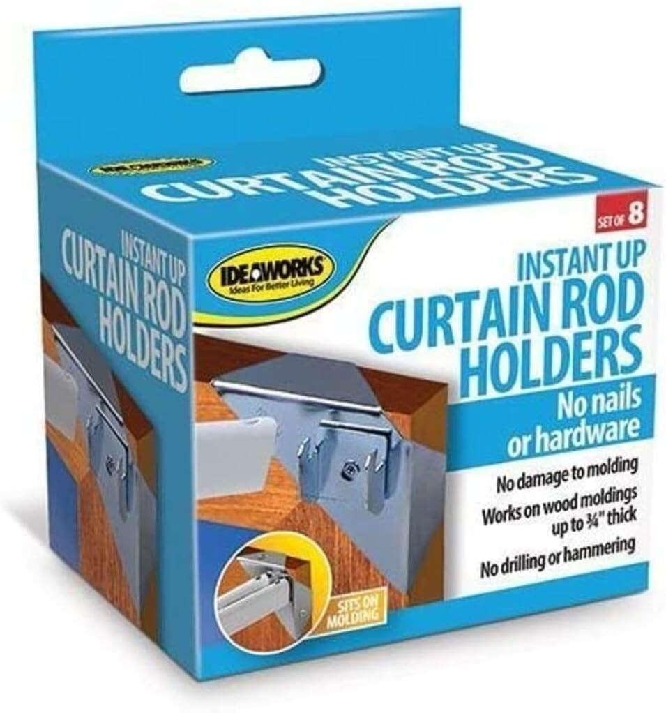 Instant Holders-Curtain Rod Brackets No Drilling-Perfect for Hanging on Any W…
