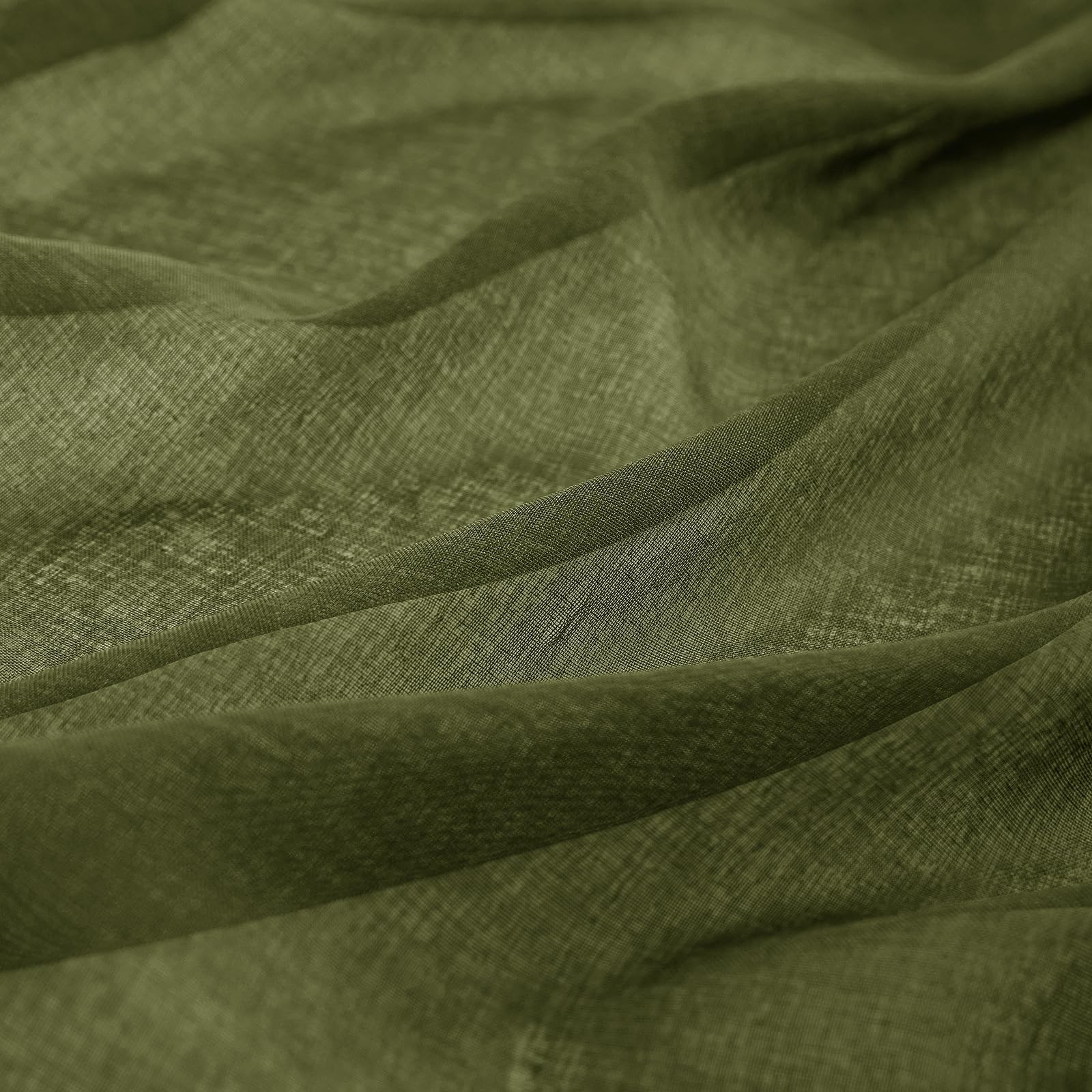 2 Panels Semi Sheer Window Curtains 54″W x 84″L (Pack of 2) Olive Green