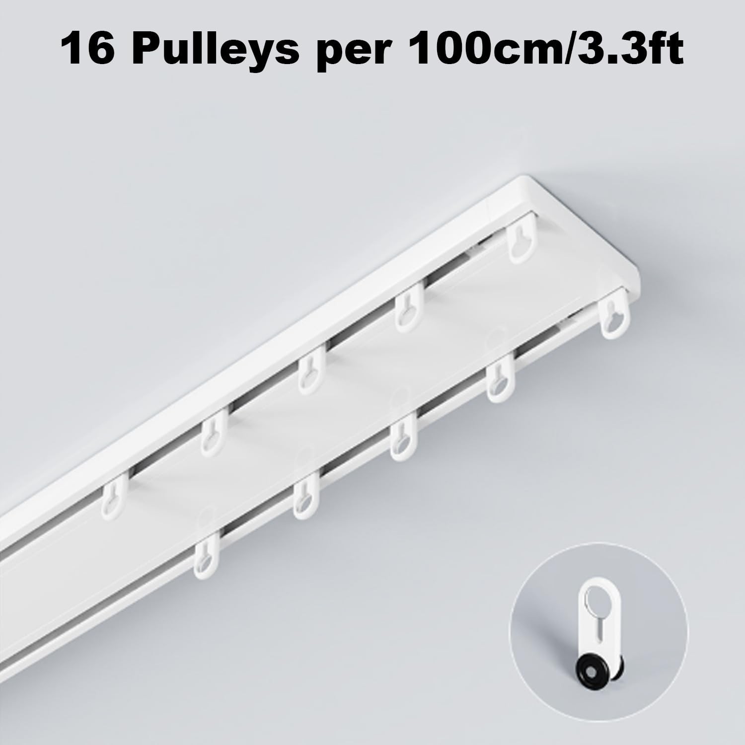 Heavy Duty Double Row Curtain Track System – Ceiling Mounted Sliding Rails for R