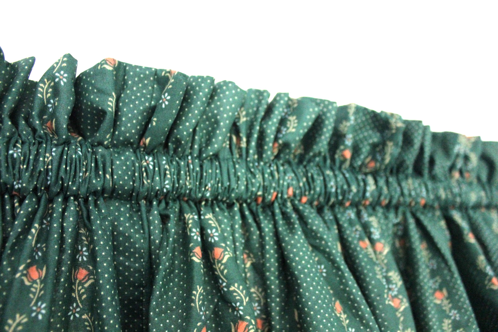 Vtg 1980s Custom Drapery Ensemble 198×67 Green Floral Vine Lined Curtain Panels