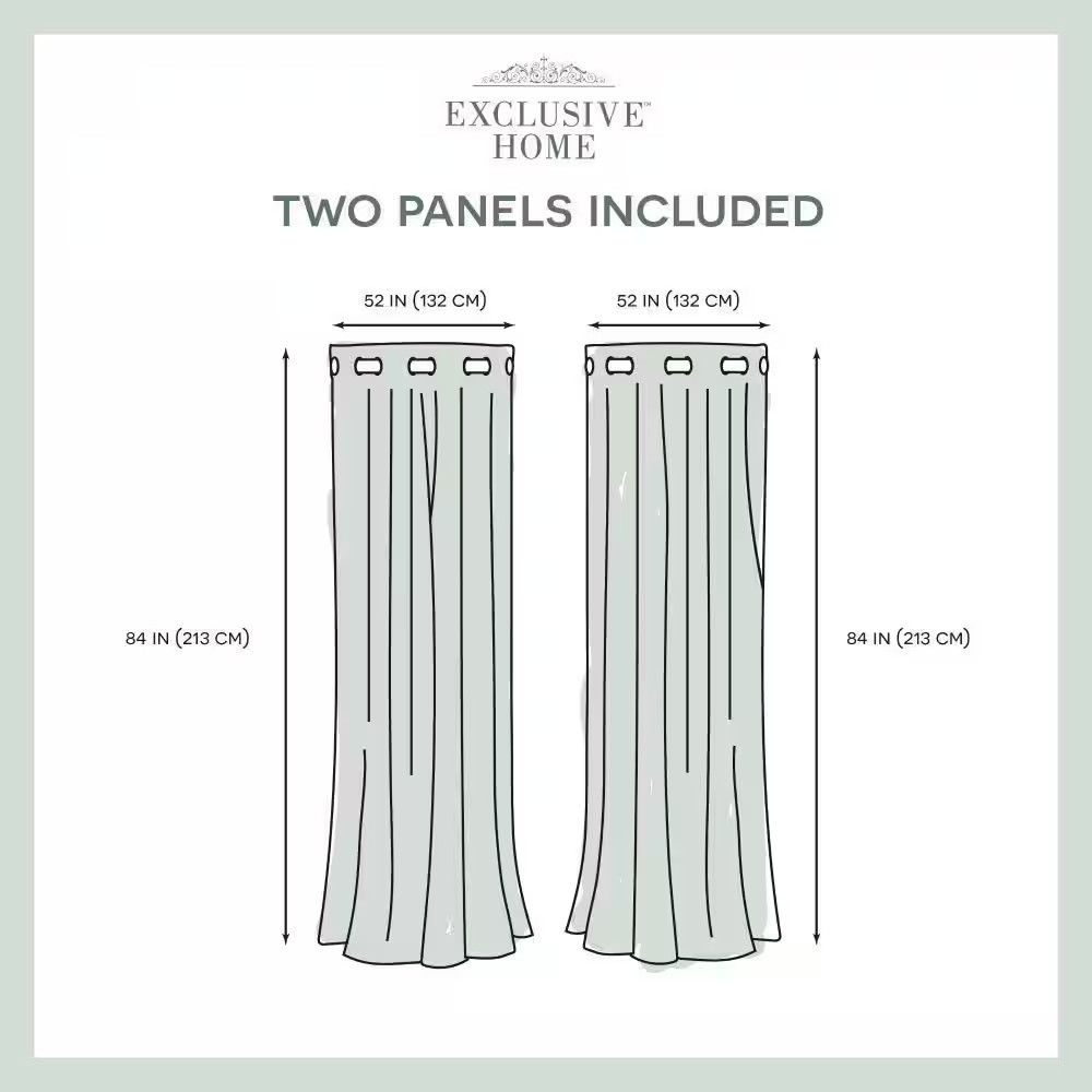 Sateen Seafoam Solid Woven Room Darkening Grommet Top Curtain, 52 In. W X 84 In.