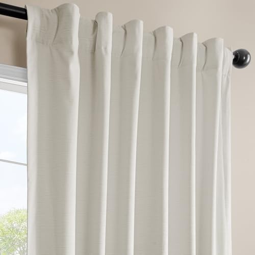 Ravello Burnout Velvet Curtains 84 Inches 50″W x 84″L (Pack of 1) Off-white