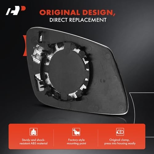 2-PC Driver and Passenger Side Heated Mirror Glass with Backing Plate