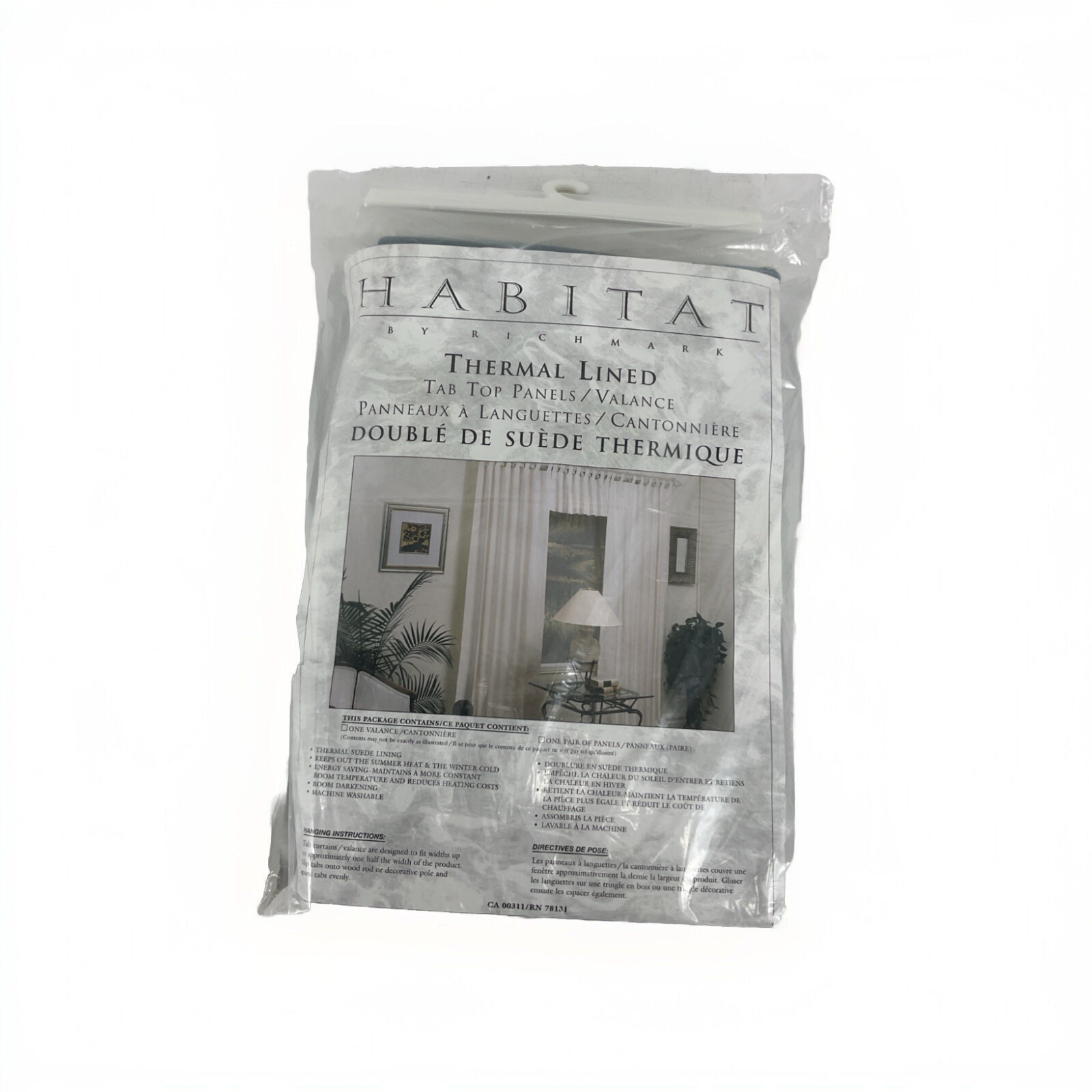 Habitat By Richmark Blue Thermal Lined Tab Top Curtain Panels 80″ X 64″ SEALED