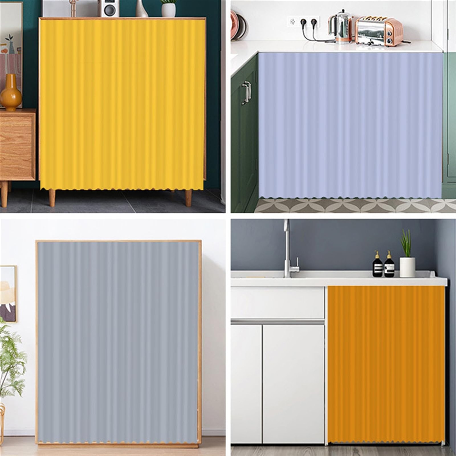 Cabinet Curtains for Shelves Privacy Closet Curtain Dust Proof Hook & Loop Un…