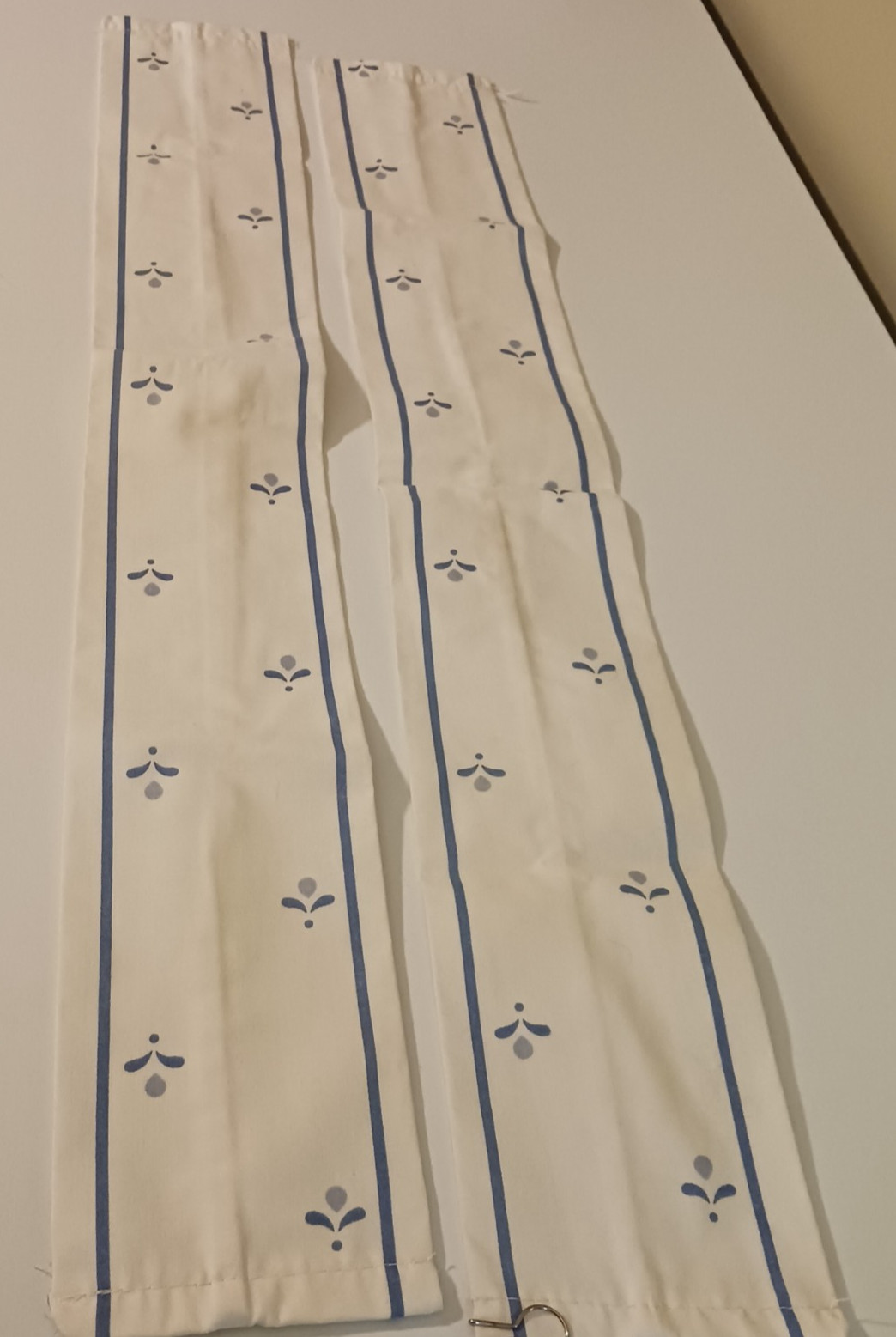 LAURA ASHLEY Bembridge Curtains Cream Blue Pinch Pleated Lined 1 Pair 2 Panels