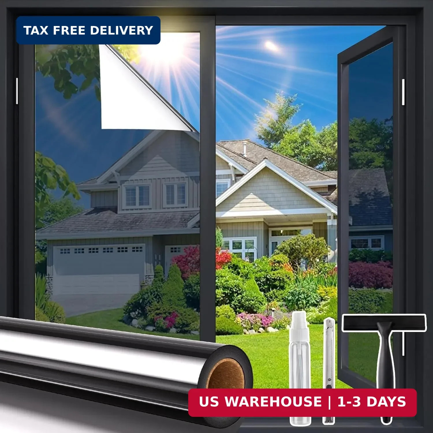 Coavas Window Privacy Film Daytime See Out Not in, 99% UV Blocking Heat Control