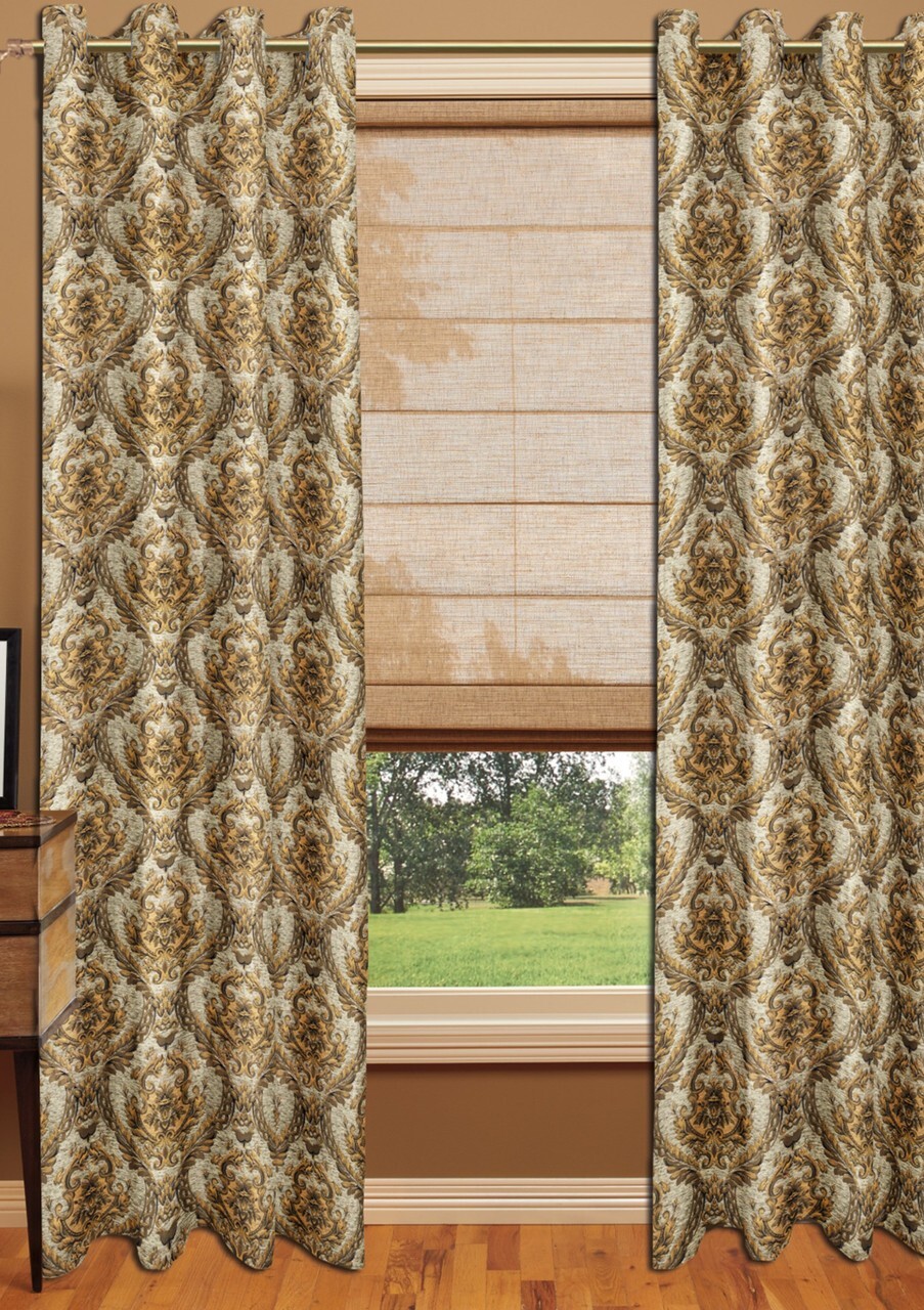 Chenille Drapery Panel – Beige- Rayon/Polyester- 60″ Inches W x 96″ H-J2