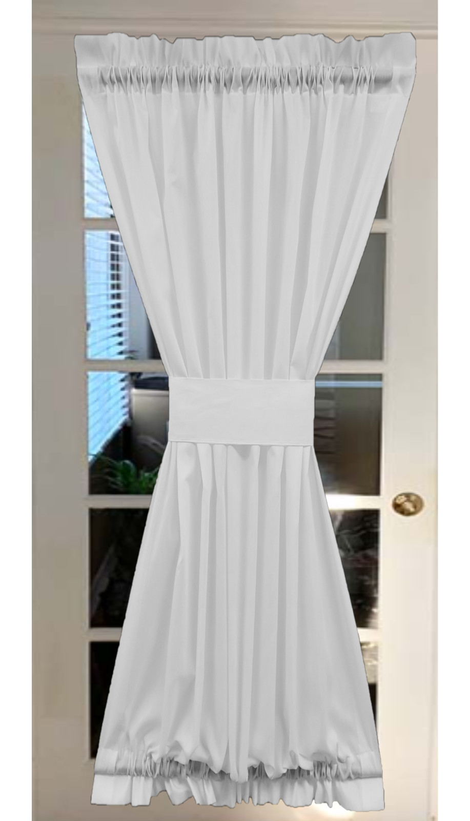 Semi-Sheer Light Filtering Door Panel with Tieback Many Lengths 26”, 36”, 40”