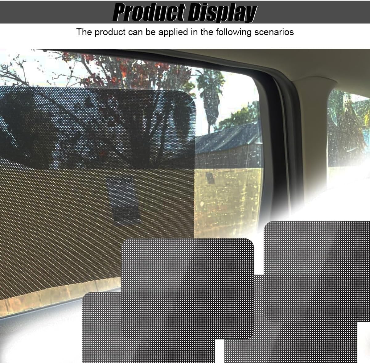 4PCS Universal Static Cling Car Window Sun Shade, Reusable Washable Sunshade