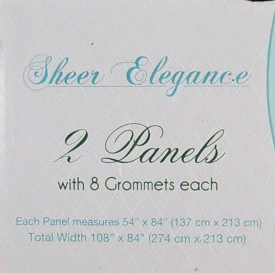 Two Plum Grommet Sheer Window Curtain Panels. 54in x 84in. Each New