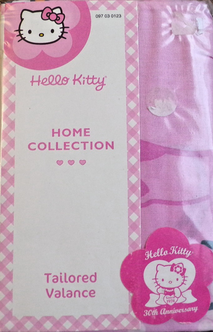 Hello Kitty Sanrio Home Collection Tailored Valance Slumber Party 80×13 2004 NIP