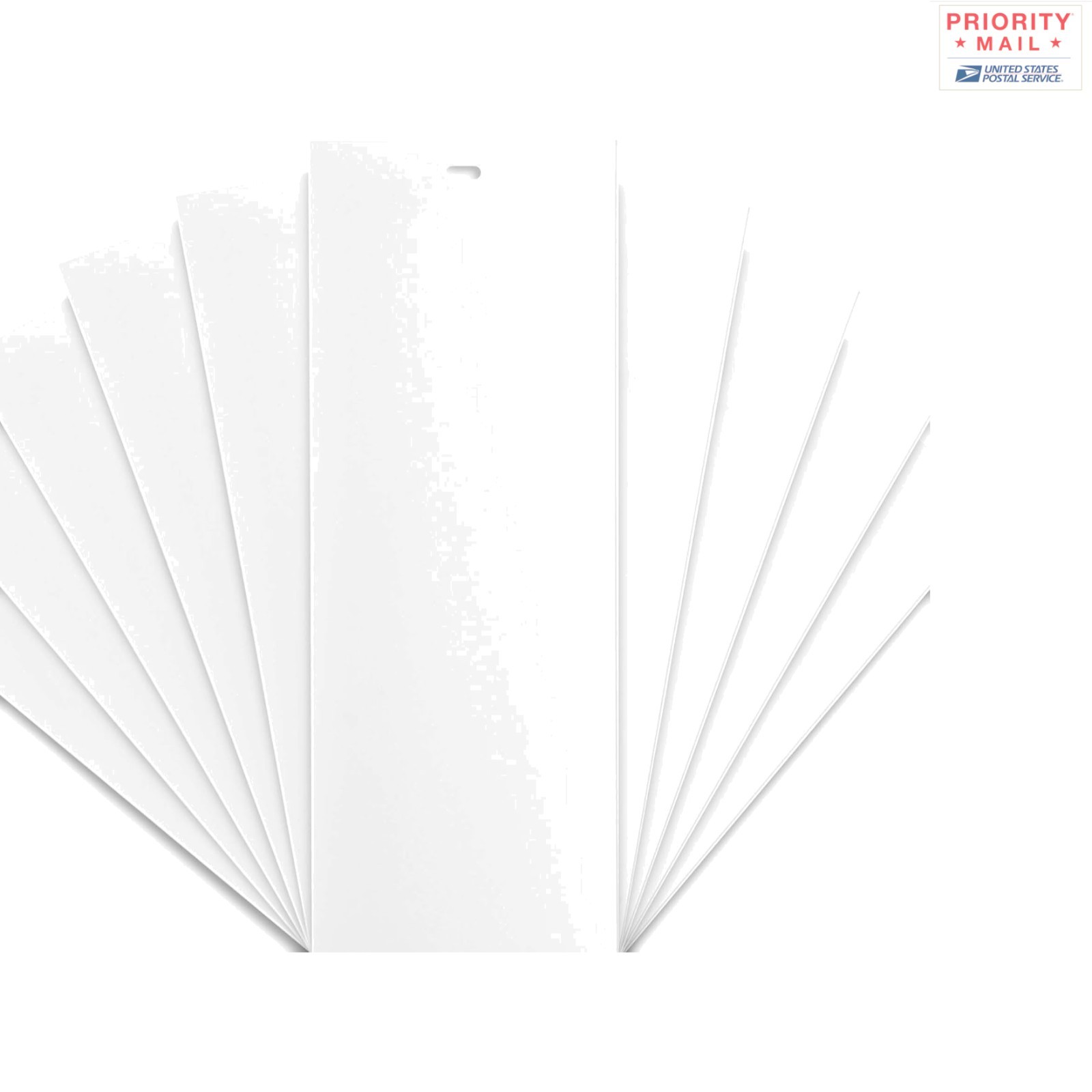 10 Pk PVC Vertical Blind Slats Smooth White Trimmable 82 5cm x 9cm Indoor Use