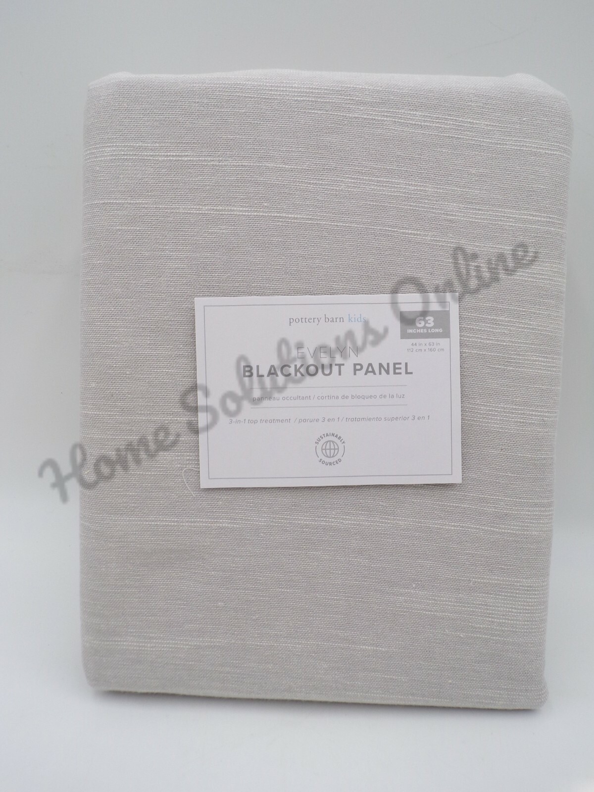 Pottery Barn Kids Evelyn Blackout Drape Panel Curtain 44 x 63″ Gray #9067P