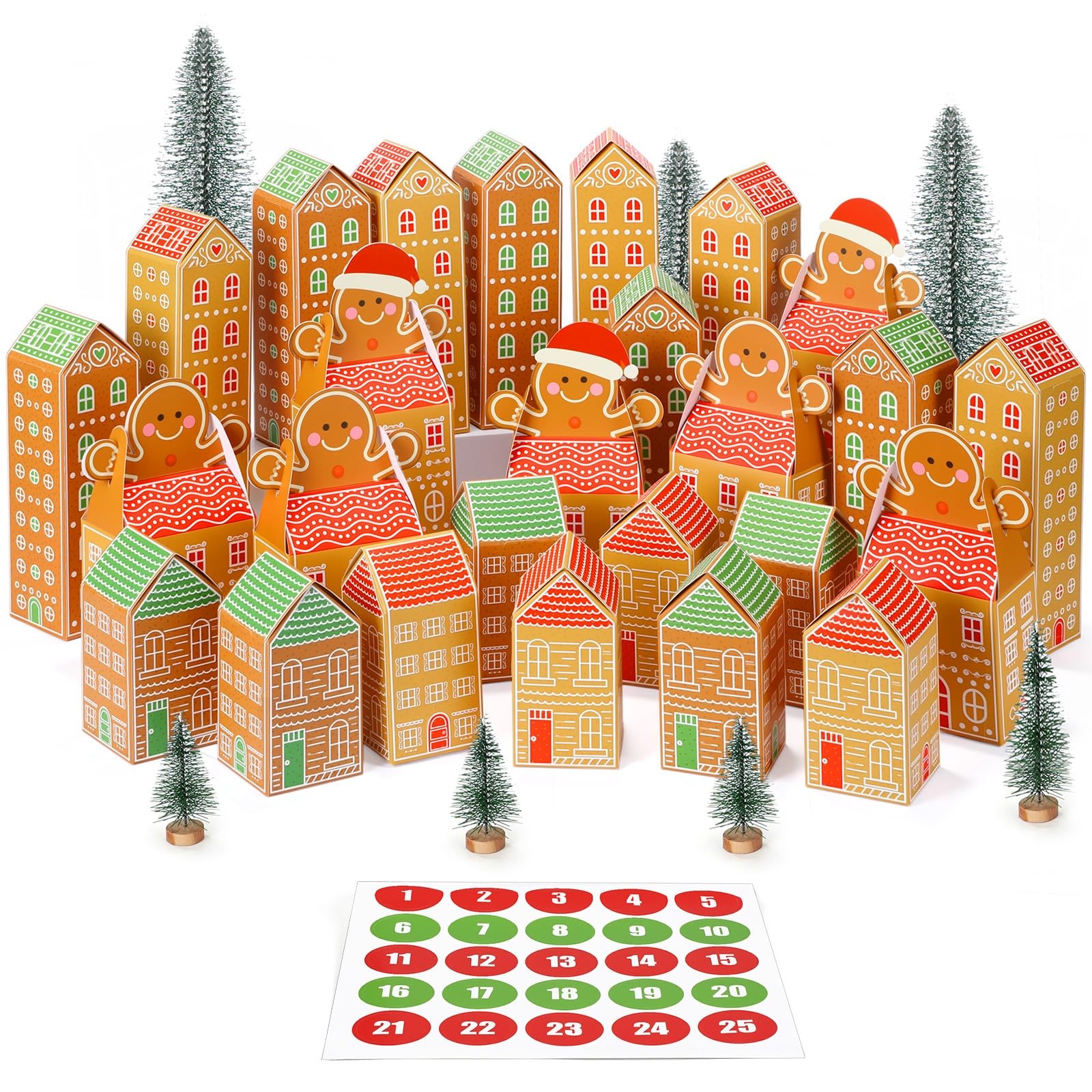 30 Pcs Christmas Advent Calendar Boxes DIY Christmas Village Advent Calendar …