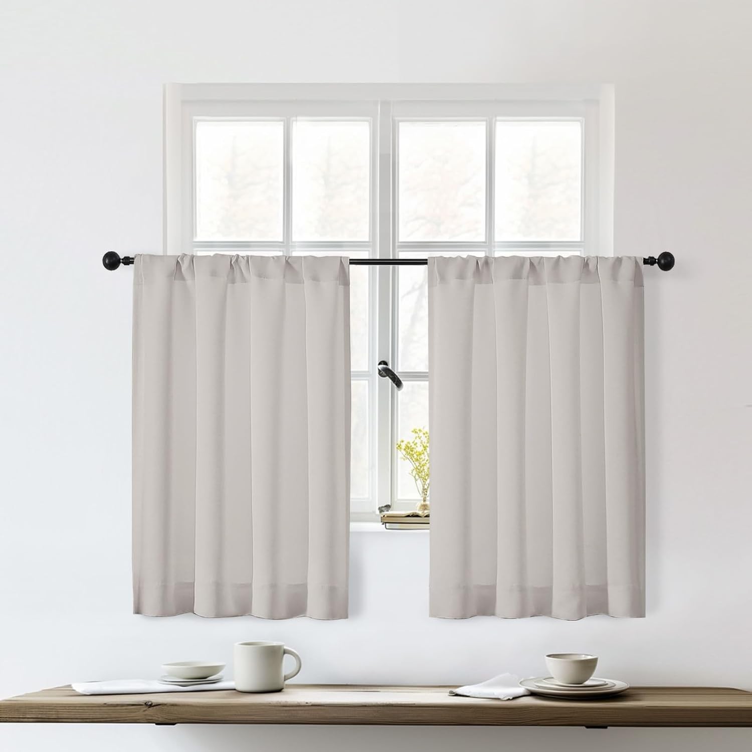 Blackout Curtains for Bedroom Living Room 72 Inch Length 2 Panels Set, Privacy T