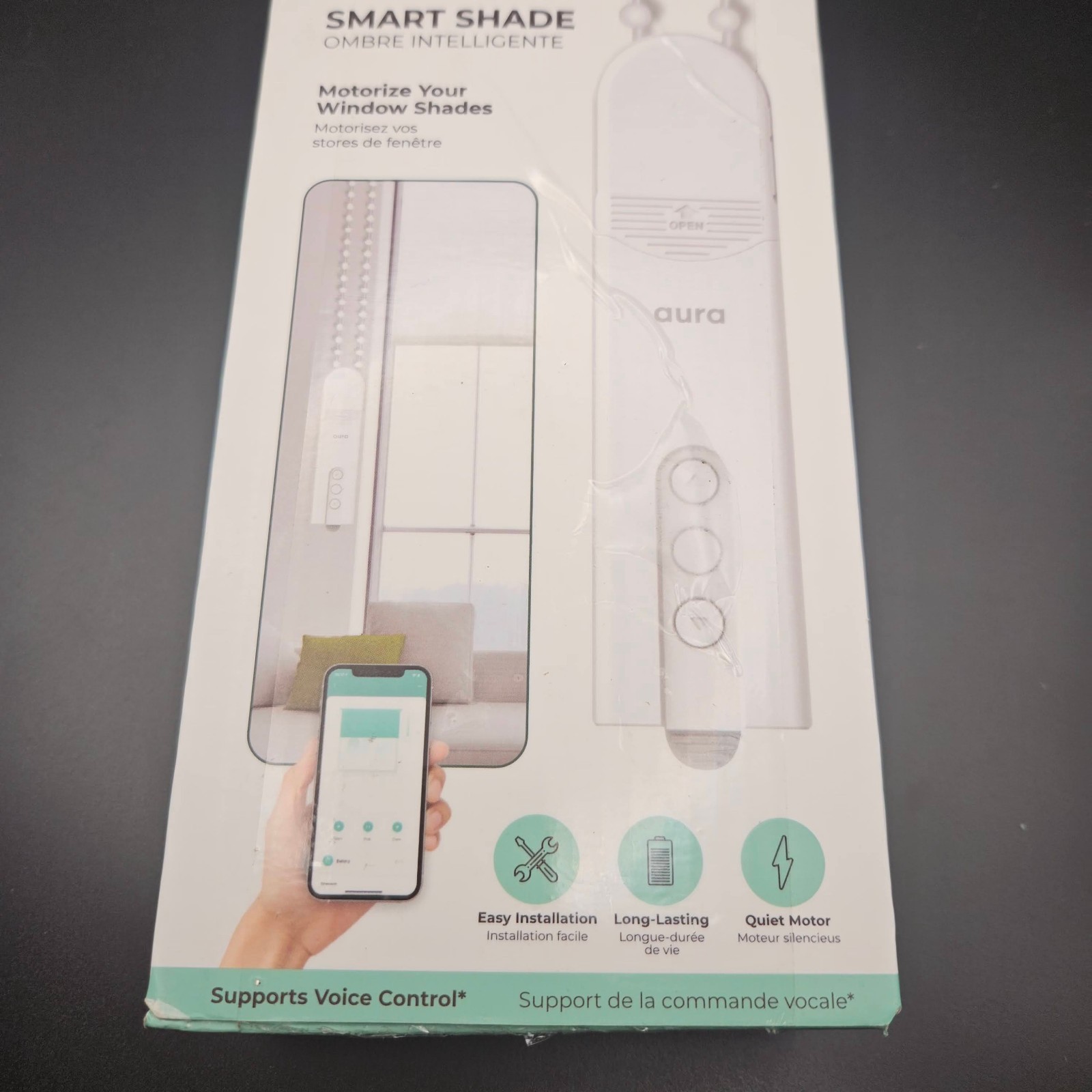 Aura Roller Smart Shade Driver, Motorized Blind Controller with Bluetooth Voice