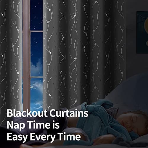 BGment Blackout Curtains 36 Inch Short Grommet 2 Panels Dark Grey