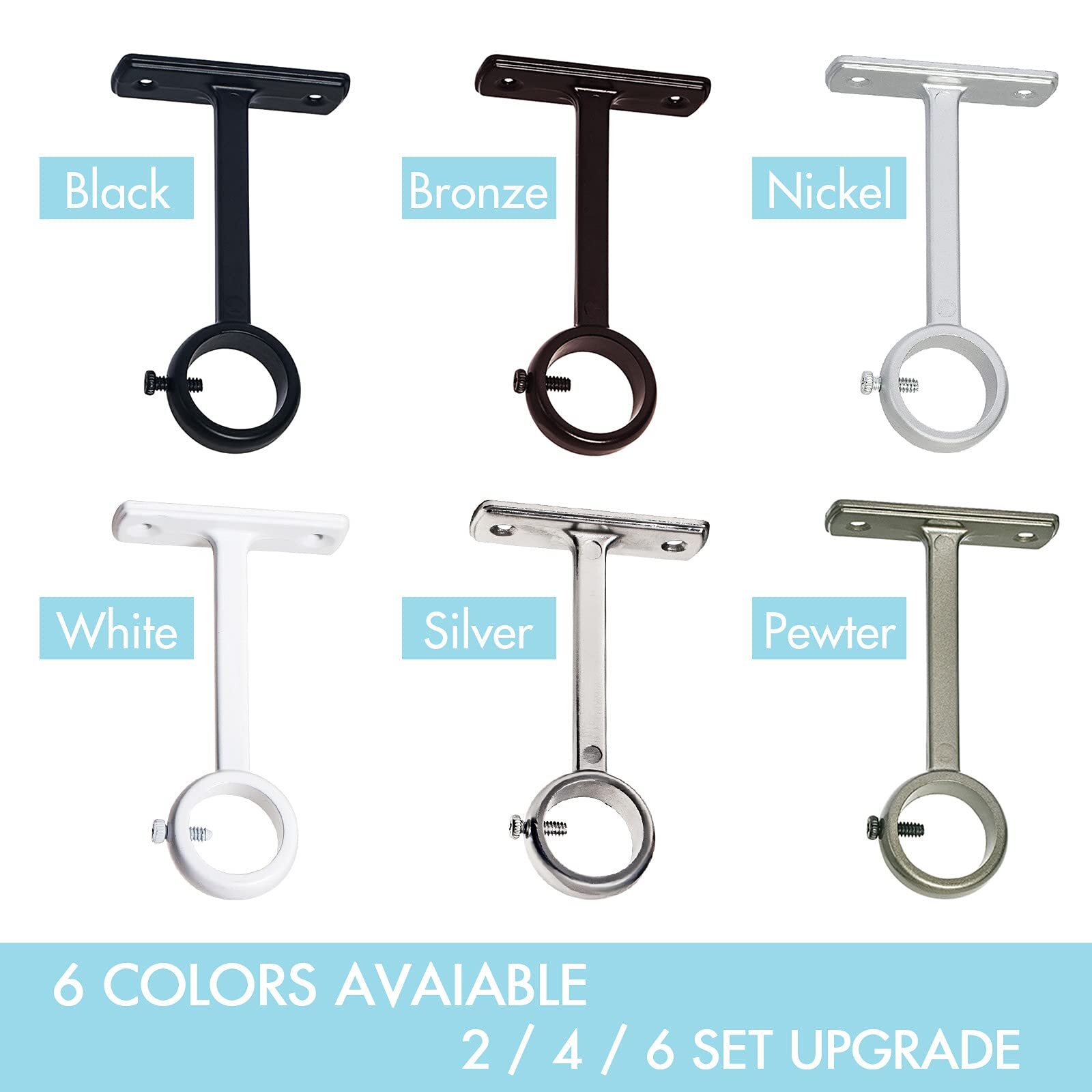 Ceilingmount Curtain Rod Bracket Ceiling Or Wall Mounted Heavy Duty Bracketset