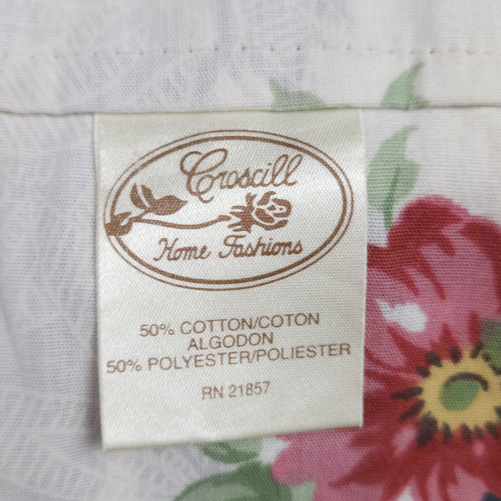 VTG Croscill Valance Curtain Floral Lined Shabby Cottage Romantic 88×18 2pcs USA