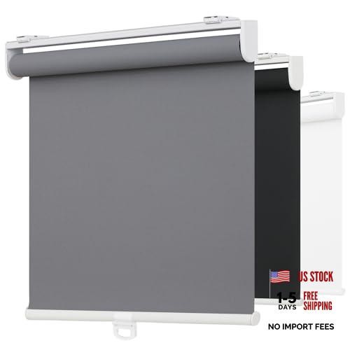 Grey 18″x72″ Indoor Cordless Roller Shades for Windows – Light Filtering – Grey