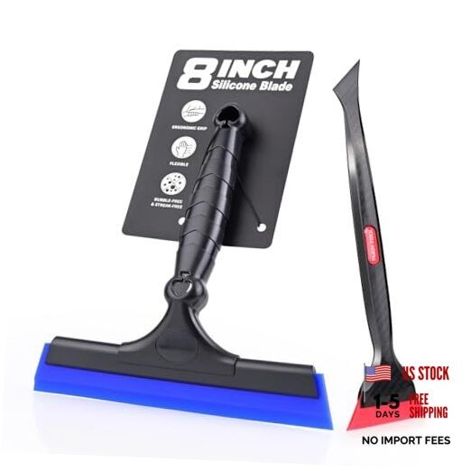 Window Tint Tool Mini Quarter Window Squeegee 8 inch Silicone Squeegee Kit