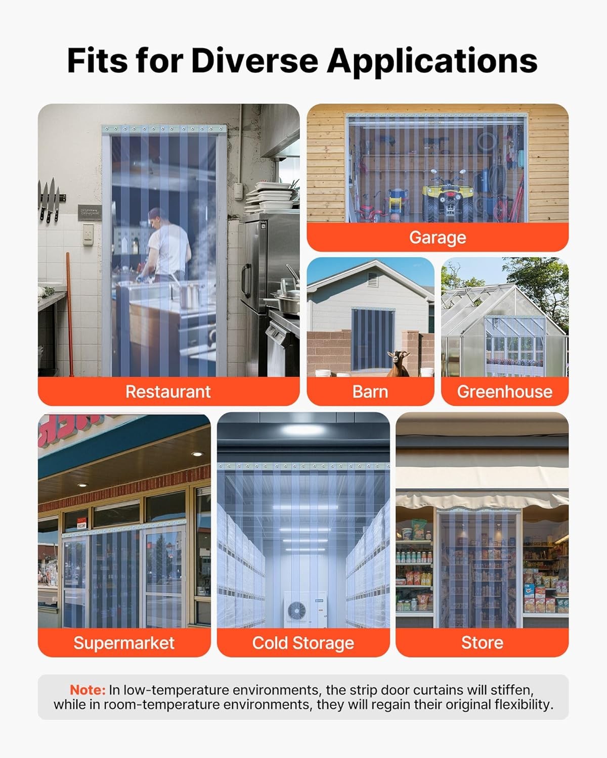 Clear PVC Strip Curtain, 101 Ft Length X 12 in Width, Thermal Insulating Plastic